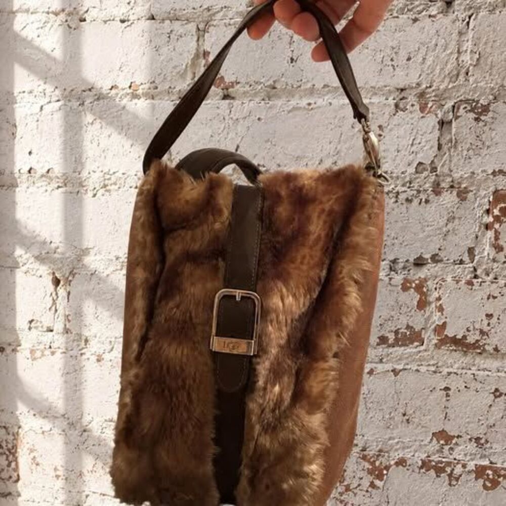 UGG Australia Genuine Shearling Suede 3-in-1 Convertible Bag Backpack Crossbody